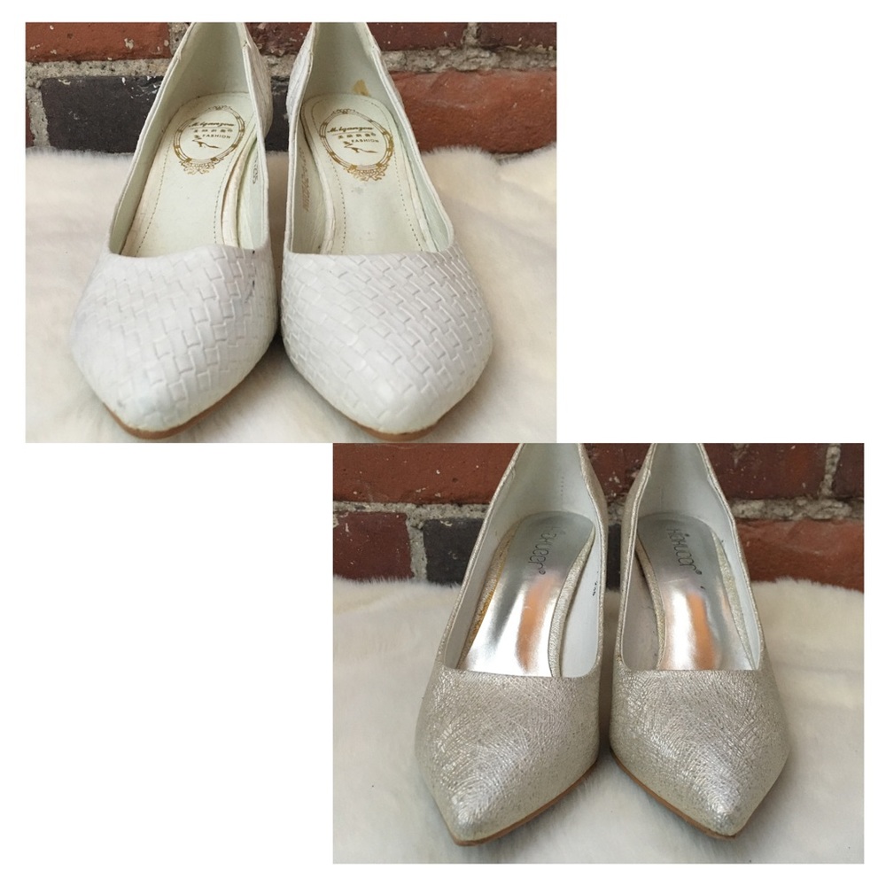EUC Set of two pairs of off white heels